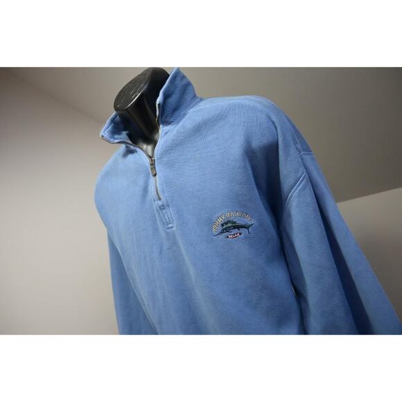 Tommy Bahama Relax 1/4 Zip Pull Over Sweater Casual Blue Mens Sz Large - Picture 1 of 8